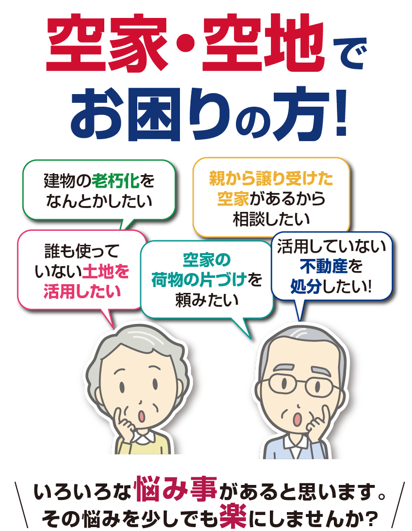 空家・空地でお困りの方